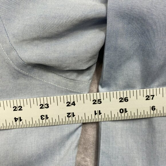 Brooks Brothers Regent Button Dress Shirt Mens 16.5 4/5 Solid Blue Non-Iron - Picture 6 of 6